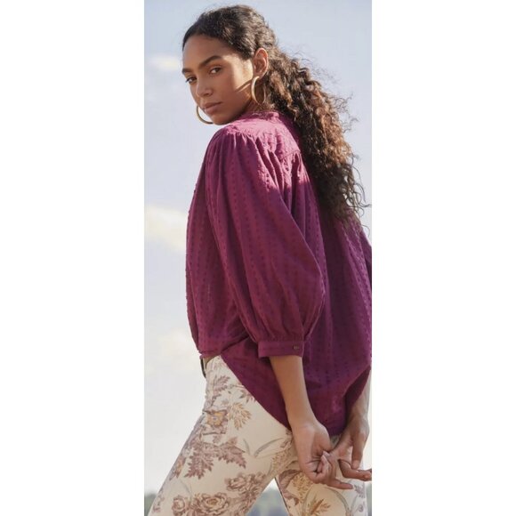 Anthropologie Tavi Embroidered Blouse Boho Bohemian Peasant Cottagecore Prairie - Picture 14 of 14